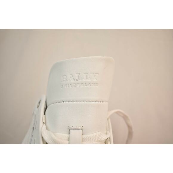 NIB BALLY AVIER WHITE LEATHER LOGO BLACK BACK LOW SNEAKERS 11.5 US 44.5 ITALY main image 10